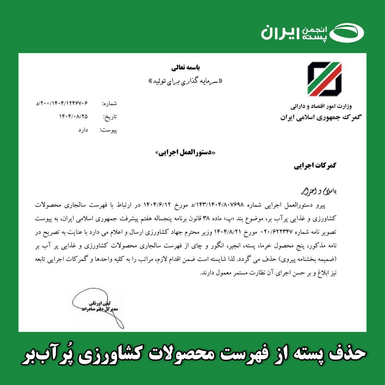 پسته از دایره محصولات پرآببر خارج شد