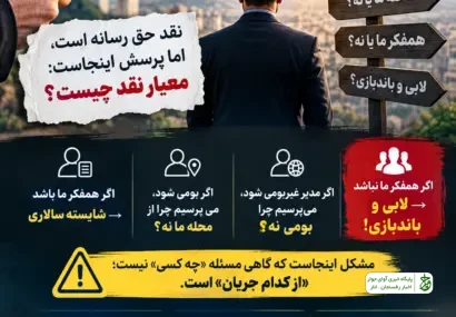 وقتی نقد بیمعیار شود، هر انتصابی محکوم است! وقتی نقد بیمعیار شود، هر انتصابی محکوم است!